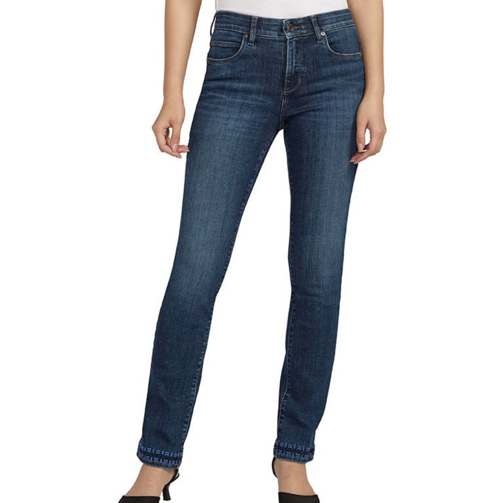 NWT Jag Mid Rise Ruby Straight Pocket Embroidery In Night Owl